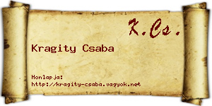 Kragity Csaba névjegykártya